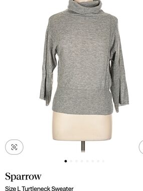 sparrow Gray Ribbed Turtleneck Sweater